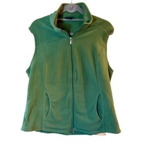 Lands' End Women's Green Fleece Vest Plus Size 18-20